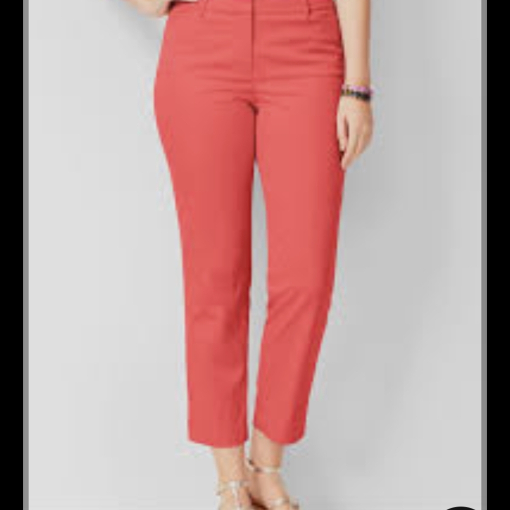 Talbots Red Perfect Crop Curvy Pants